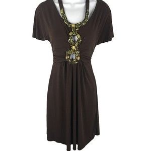 RAMPAGE  Brown Embellished Fancy Dress Size XS